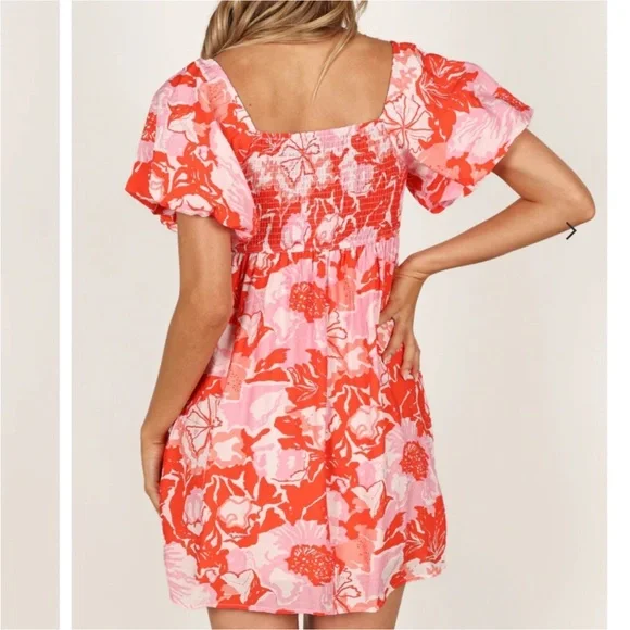 Petal & Pup Maggie Mini Dress - Pink/Red Floral - Picture 3 of 7